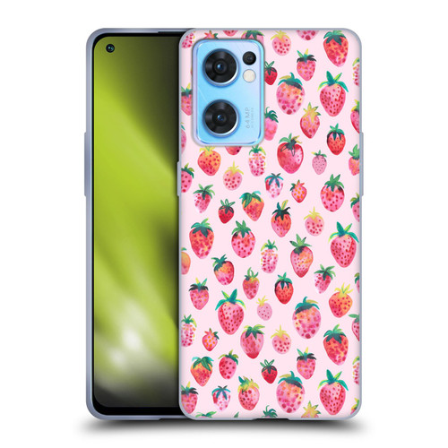 Ninola Mix Patterns Summer Strawberries Soft Gel Case for OPPO Reno7 5G / Find X5 Lite
