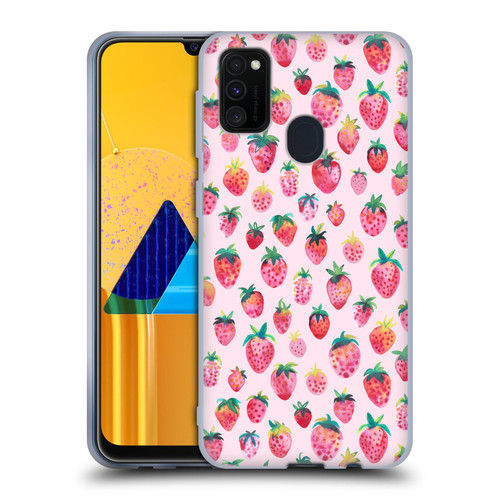 Ninola Mix Patterns Summer Strawberries Soft Gel Case for Samsung Galaxy M30s (2019)/M21 (2020)