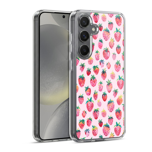 Ninola Mix Patterns Summer Strawberries Soft Gel Case for Samsung Galaxy S24 5G & MagSafe
