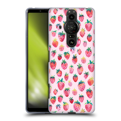 Ninola Mix Patterns Summer Strawberries Soft Gel Case for Sony Xperia Pro-I