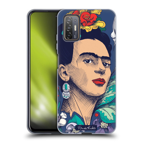 Frida Kahlo Sketch Flowers Soft Gel Case for HTC Desire 21 Pro 5G