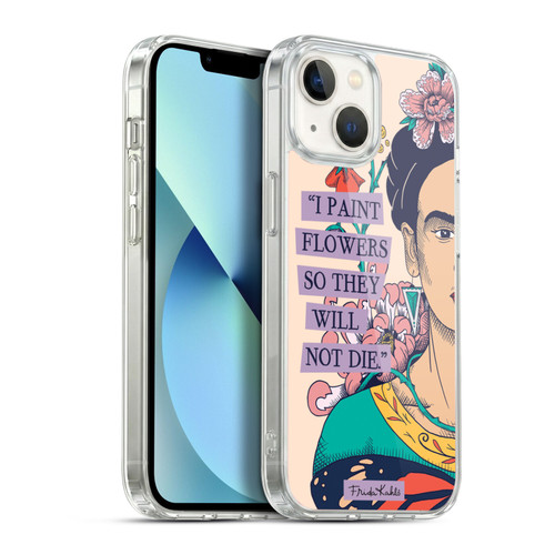 Frida Kahlo Sketch I Paint Flowers Soft Gel Case for Apple iPhone 13