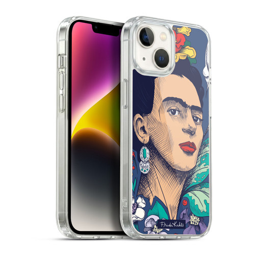 Frida Kahlo Sketch Flowers Soft Gel Case for Apple iPhone 14
