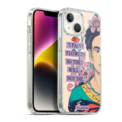 Frida Kahlo Sketch I Paint Flowers Soft Gel Case for Apple iPhone 14