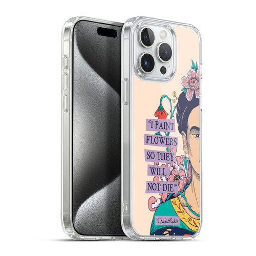 Frida Kahlo Sketch I Paint Flowers Soft Gel Case for Apple iPhone 15 Pro Max & MagSafe