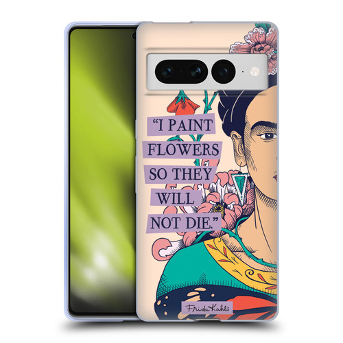 Frida Kahlo Sketch I Paint Flowers Soft Gel Case for Google Pixel 7 Pro