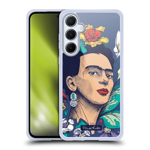Frida Kahlo Sketch Flowers Soft Gel Case for Samsung Galaxy A55 5G