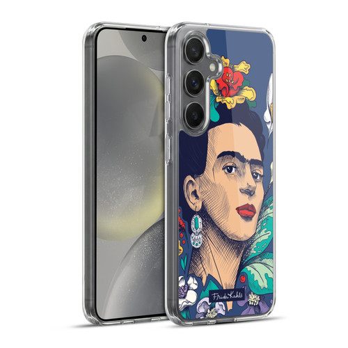 Frida Kahlo Sketch Flowers Soft Gel Case for Samsung Galaxy S24+ 5G & MagSafe