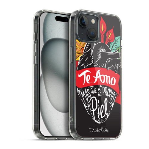 Frida Kahlo Typography Heart Soft Gel Case for Apple iPhone 15 Plus & MagSafe