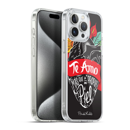 Frida Kahlo Typography Heart Soft Gel Case for Apple iPhone 15 Pro Max & MagSafe