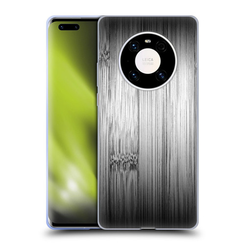 PLdesign Wood Prints Bamboo Burnt Gray Ombre Soft Gel Case for Huawei Mate 40 Pro 5G