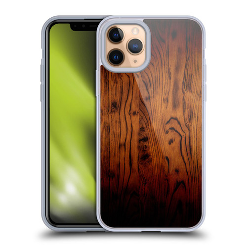 PLdesign Wood Prints Rustic Vintage Brown Burnt Soft Gel Case for Apple iPhone 11 Pro