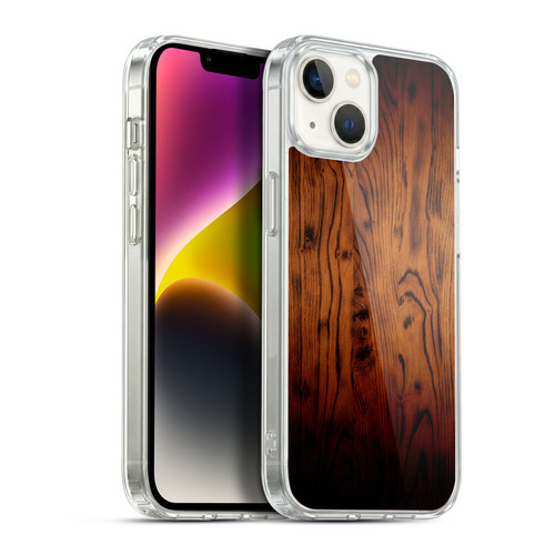 PLdesign Wood Prints Rustic Vintage Brown Burnt Soft Gel Case for Apple iPhone 14 Plus & MagSafe