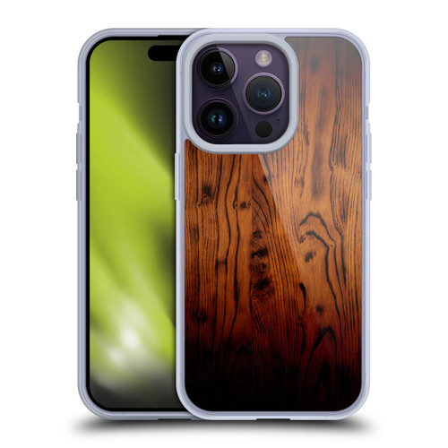 PLdesign Wood Prints Rustic Vintage Brown Burnt Soft Gel Case for Apple iPhone 14 Pro