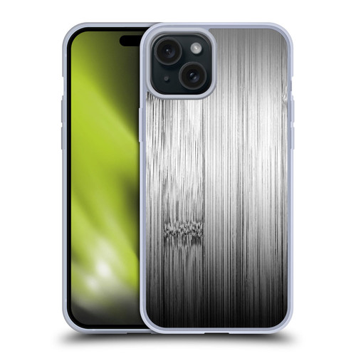 PLdesign Wood Prints Bamboo Burnt Gray Ombre Soft Gel Case for Apple iPhone 15 Plus