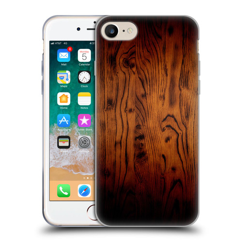 PLdesign Wood Prints Rustic Vintage Brown Burnt Soft Gel Case for Apple iPhone 7 / 8 / SE 2020 & 2022