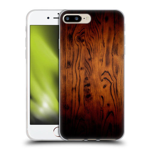 PLdesign Wood Prints Rustic Vintage Brown Burnt Soft Gel Case for Apple iPhone 7 Plus / iPhone 8 Plus