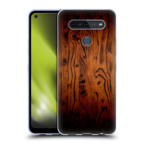 PLdesign Wood Prints Rustic Vintage Brown Burnt Soft Gel Case for LG K51S