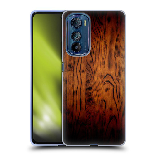 PLdesign Wood Prints Rustic Vintage Brown Burnt Soft Gel Case for Motorola Edge 30