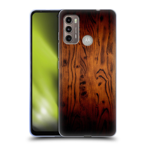 PLdesign Wood Prints Rustic Vintage Brown Burnt Soft Gel Case for Motorola Moto G60 / Moto G40 Fusion