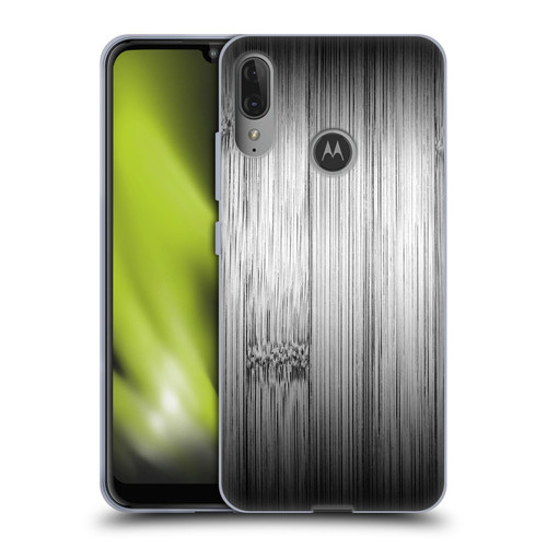 PLdesign Wood Prints Bamboo Burnt Gray Ombre Soft Gel Case for Motorola Moto E6 Plus