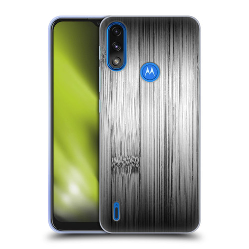 PLdesign Wood Prints Bamboo Burnt Gray Ombre Soft Gel Case for Motorola Moto E7 Power / Moto E7i Power