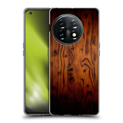 PLdesign Wood Prints Rustic Vintage Brown Burnt Soft Gel Case for OnePlus 11 5G