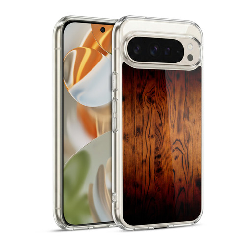 PLdesign Wood Prints Rustic Vintage Brown Burnt Soft Gel Case for Google Pixel 9 / Pixel 9 Pro