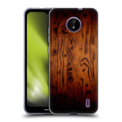 PLdesign Wood Prints Rustic Vintage Brown Burnt Soft Gel Case for Nokia C10 / C20