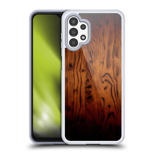 PLdesign Wood Prints Rustic Vintage Brown Burnt Soft Gel Case for Samsung Galaxy A13 (2022)