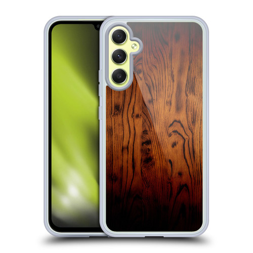 PLdesign Wood Prints Rustic Vintage Brown Burnt Soft Gel Case for Samsung Galaxy A34 5G