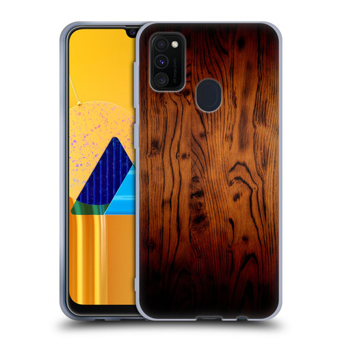 PLdesign Wood Prints Rustic Vintage Brown Burnt Soft Gel Case for Samsung Galaxy M30s (2019)/M21 (2020)