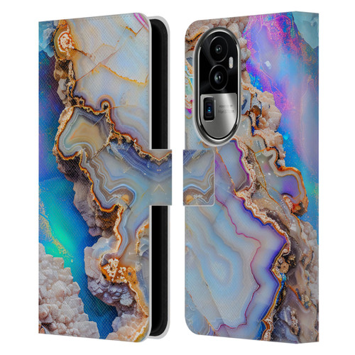 Haroulita Agates Pastel Leather Book Wallet Case Cover For OPPO Reno10 Pro+