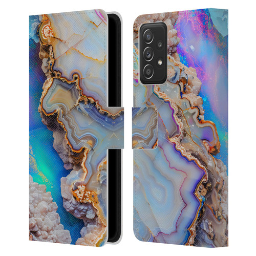 Haroulita Agates Pastel Leather Book Wallet Case Cover For Samsung Galaxy A52 / A52s / 5G (2021)
