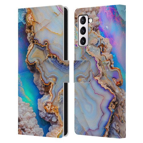 Haroulita Agates Pastel Leather Book Wallet Case Cover For Samsung Galaxy S21+ 5G