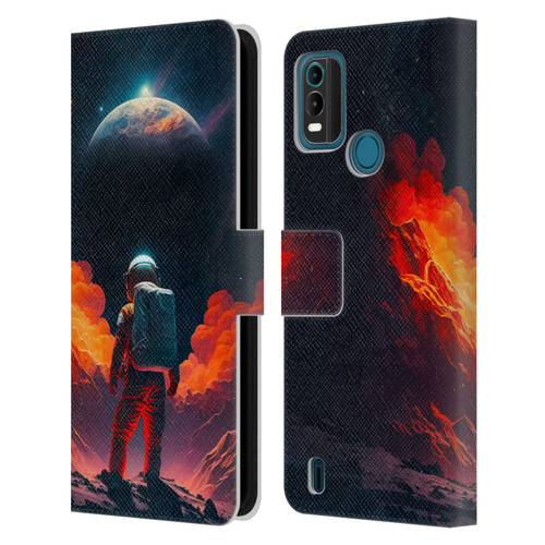 Haroulita Astronaut Galaxy Space Leather Book Wallet Case Cover For Nokia G11 Plus