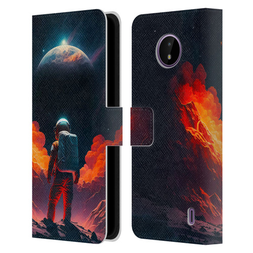 Haroulita Astronaut Galaxy Space Leather Book Wallet Case Cover For Nokia C10 / C20