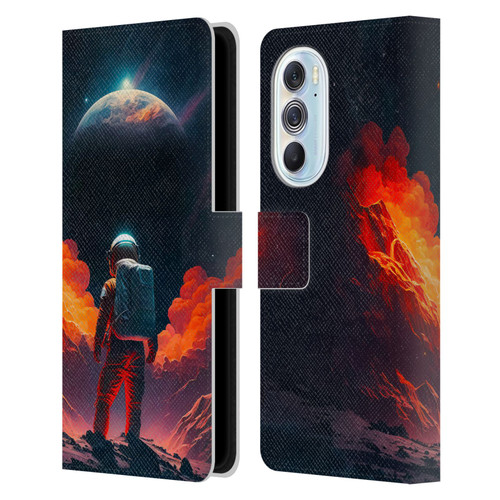 Haroulita Astronaut Galaxy Space Leather Book Wallet Case Cover For Motorola Edge X30
