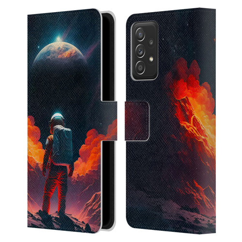 Haroulita Astronaut Galaxy Space Leather Book Wallet Case Cover For Samsung Galaxy A52 / A52s / 5G (2021)