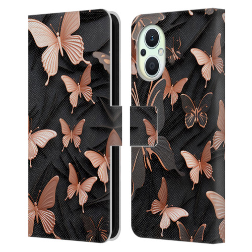 Haroulita Fancy Pattern Butterfly Leather Book Wallet Case Cover For OPPO Reno8 Lite