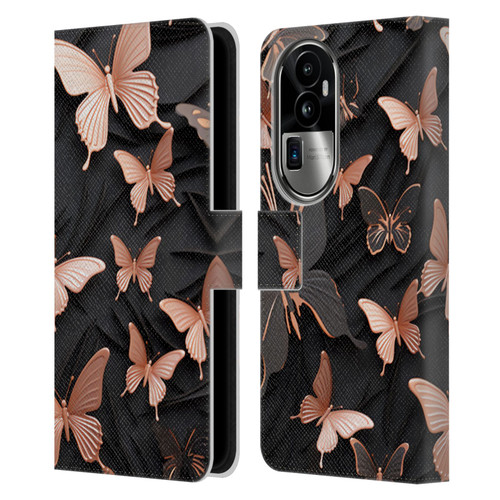 Haroulita Fancy Pattern Butterfly Leather Book Wallet Case Cover For OPPO Reno10 Pro+
