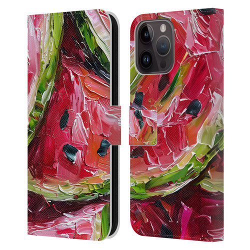 Haroulita Fruit Pattern Watermelon Leather Book Wallet Case Cover For Apple iPhone 15 Pro Max