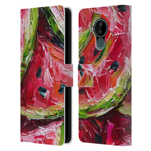 Haroulita Fruit Pattern Watermelon Leather Book Wallet Case Cover For Nokia C30
