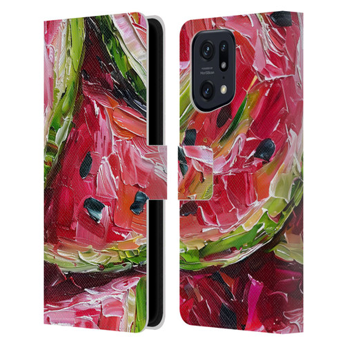 Haroulita Fruit Pattern Watermelon Leather Book Wallet Case Cover For OPPO Find X5 Pro