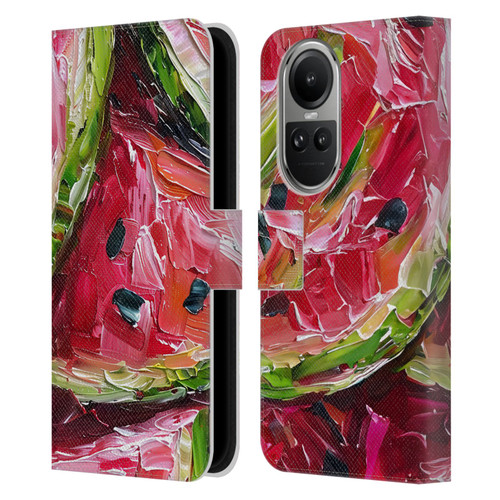 Haroulita Fruit Pattern Watermelon Leather Book Wallet Case Cover For OPPO Reno10 5G / Reno10 Pro 5G