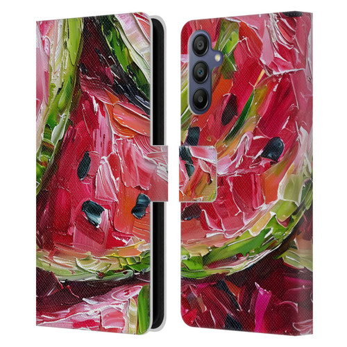 Haroulita Fruit Pattern Watermelon Leather Book Wallet Case Cover For Samsung Galaxy A15