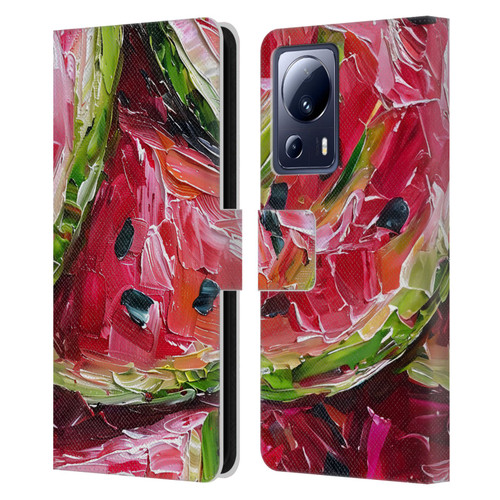 Haroulita Fruit Pattern Watermelon Leather Book Wallet Case Cover For Xiaomi 13 Lite 5G