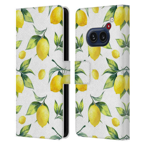 Haroulita Fruits White Lemons Leather Book Wallet Case Cover For Nothing Phone (2a)