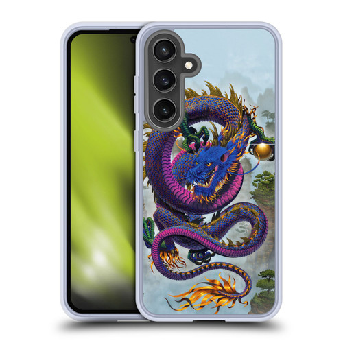 Vincent Hie Graphics Good Fortune Dragon Blue Soft Gel Case for Samsung Galaxy S24 FE