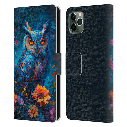 Haroulita Mix Art Animals Owl In Flowers Leather Book Wallet Case Cover For Apple iPhone 11 Pro Max
